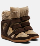 Isabel Marant Bekett leather and suede wedge sneakers