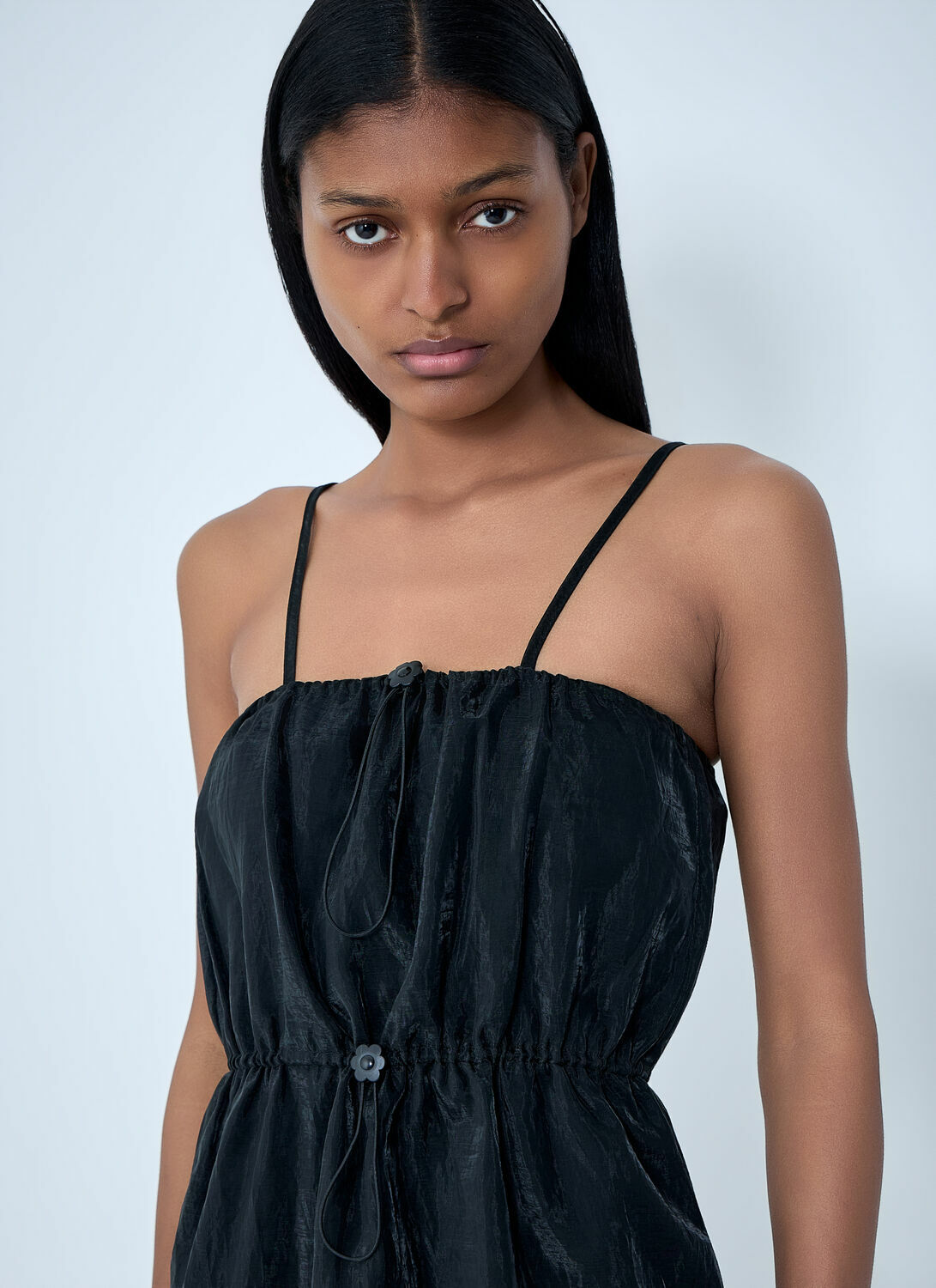 Cecilie Bahnsen Sheer Overlay Midi Dress