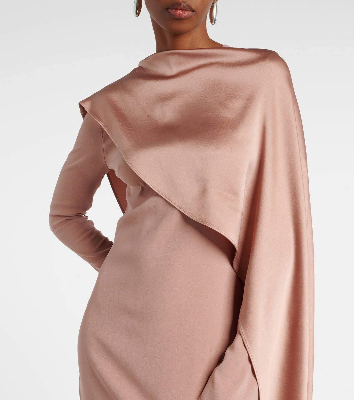 Taller Marmo Mounia caped crêpe cady gown