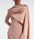 Taller Marmo Mounia caped crêpe cady gown