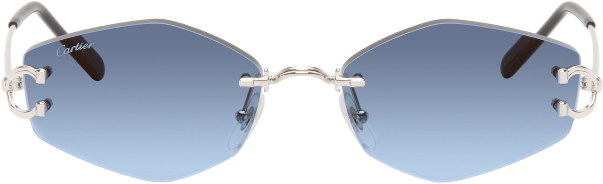 Cartier Silver Classic C Motif Sunglasses