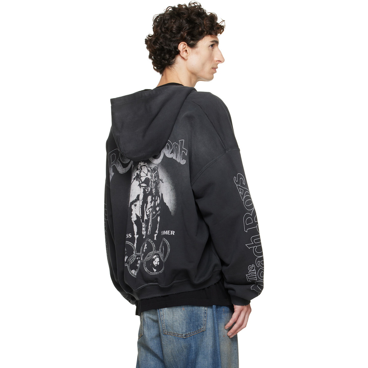 Represent Black 'The Beach Boys' Zip-Up Hoodie