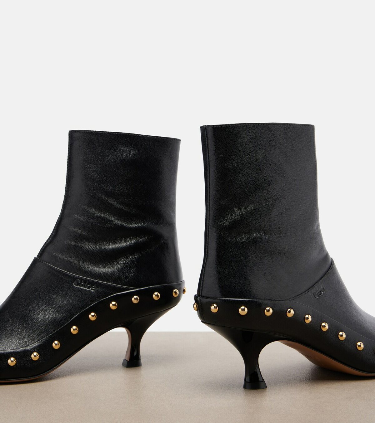 Chloé Junie studded leather ankle boots