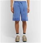 Gucci - Logo-Print Loopback Cotton-Jersey Drawstring Shorts - Blue