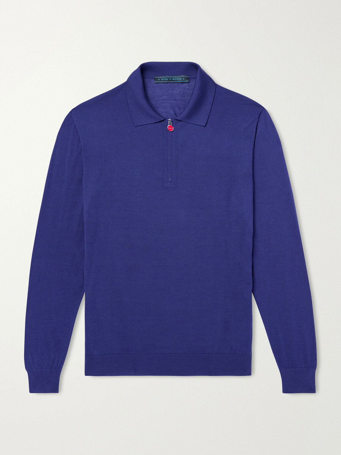 Kiton - Wool Half-Zip Sweater - Blue