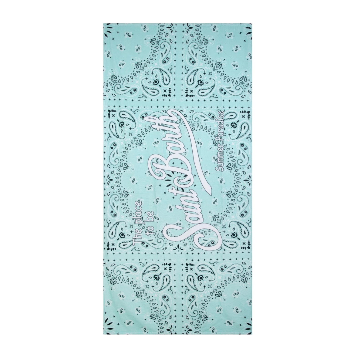 MC2 Saint Barth Soft Terry Beach Towel With Water Green Bandanna Print