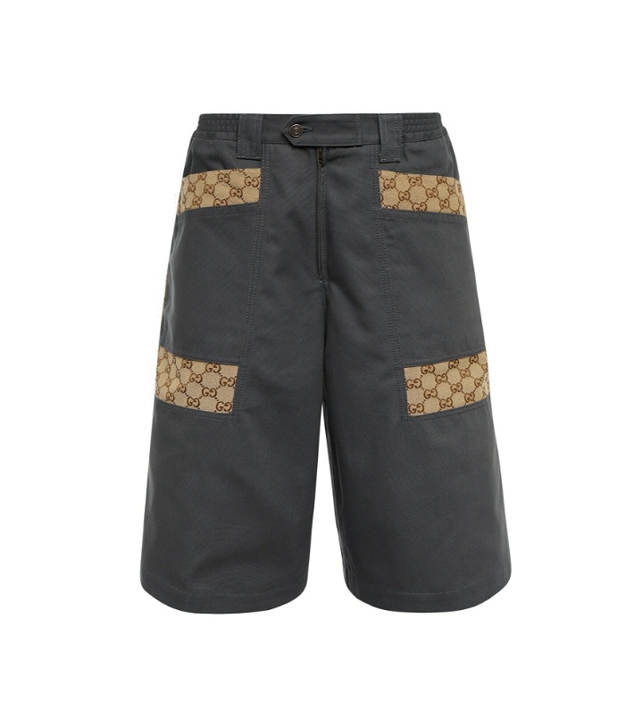 Photo: Gucci - Wide-leg canvas Bermuda shorts