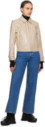 MACKAGE Beige Amoree Leather Jacket