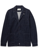 OLIVER SPENCER LOUNGEWEAR - Birch Mélange Knitted Jacket - Blue - S