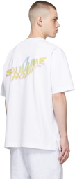 Solid Homme White Cotton T-Shirt