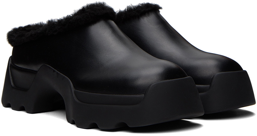 Proenza Schouler Black Stomp Shearling Mules Proenza Schouler