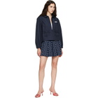 Sandy Liang Navy Ermine Miniskirt