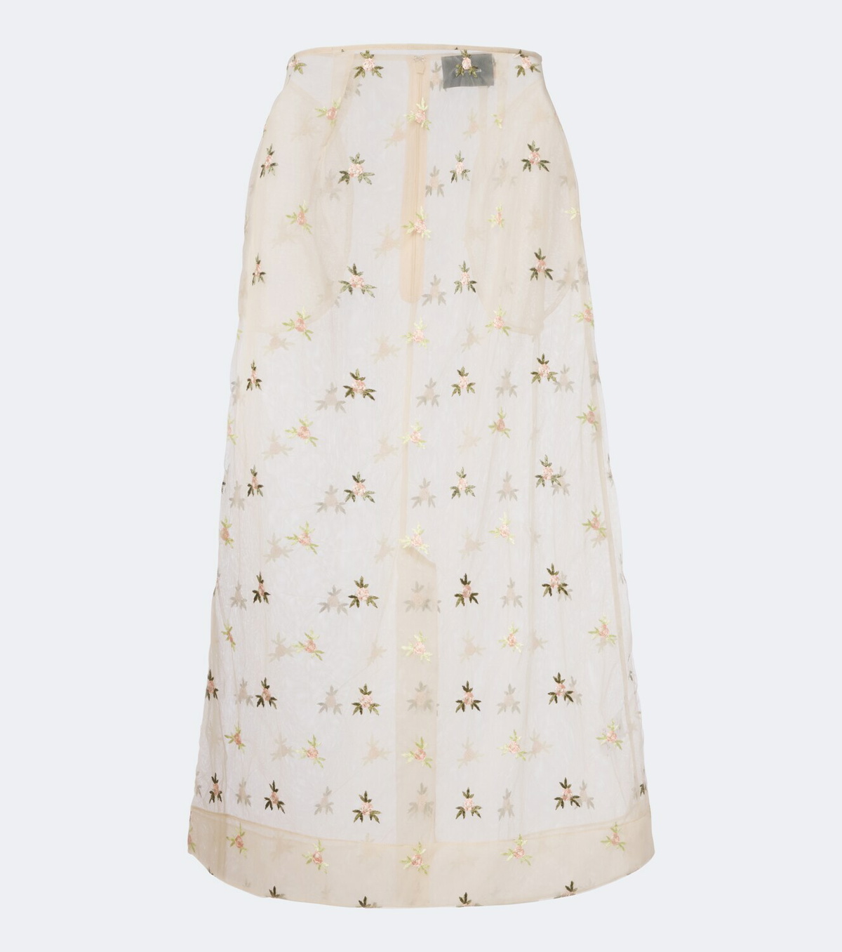 Simone Rocha Embroidered tulle midi skirt