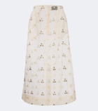 Simone Rocha Embroidered tulle midi skirt