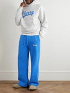 Cherry Los Angeles - Straight-Leg Logo-Embroidered Cotton-Jersey Sweatpants - Blue