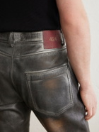 424 - Straight-Leg Leather Trousers - Silver