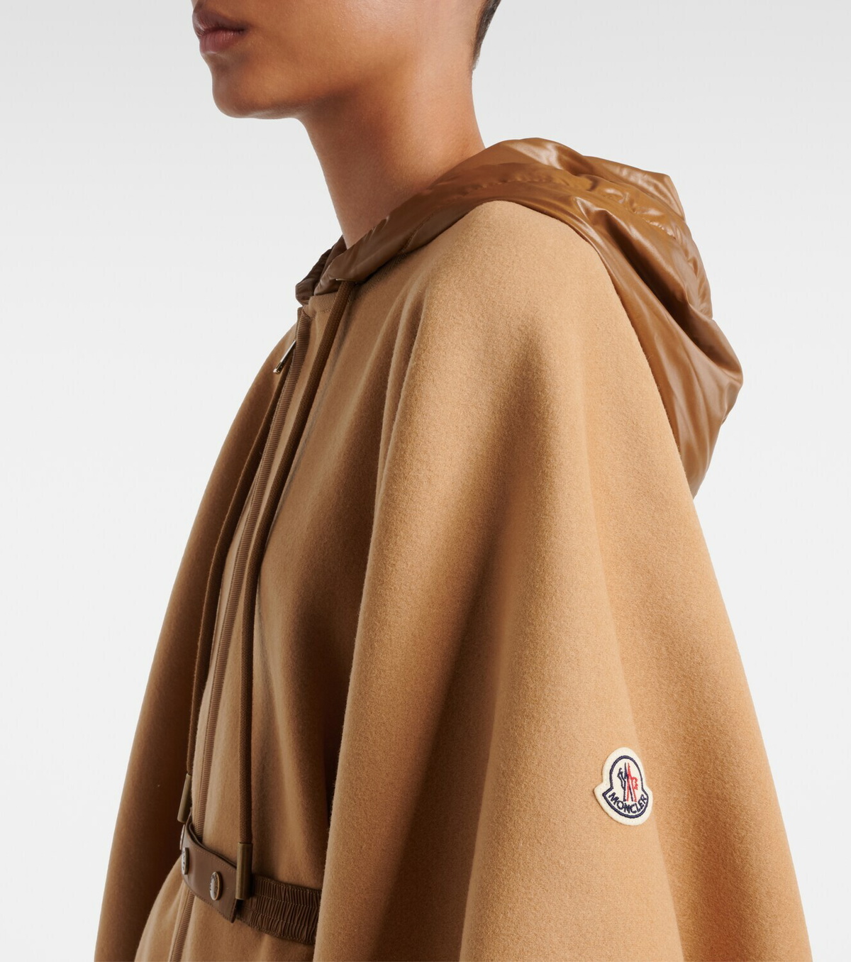 Moncler Belted wool-blend cape