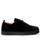 CHRISTIAN LOUBOUTIN - Louis Junior Spikes Cap-Toe Suede Sneakers - Black