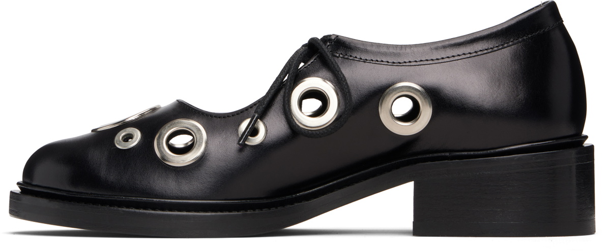 Nicole Saldaña Black Fabiana Eyelet Loafers