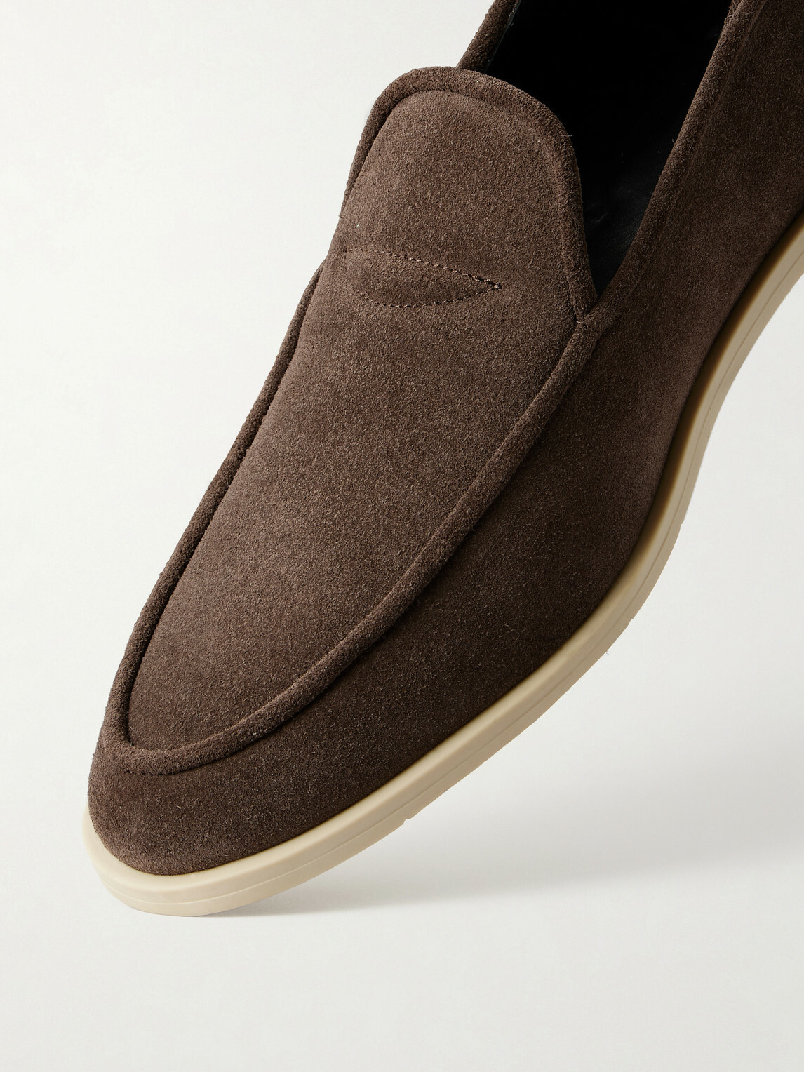 George Cleverley - Mayfair II Collapsible-Heel Suede Loafers - Brown