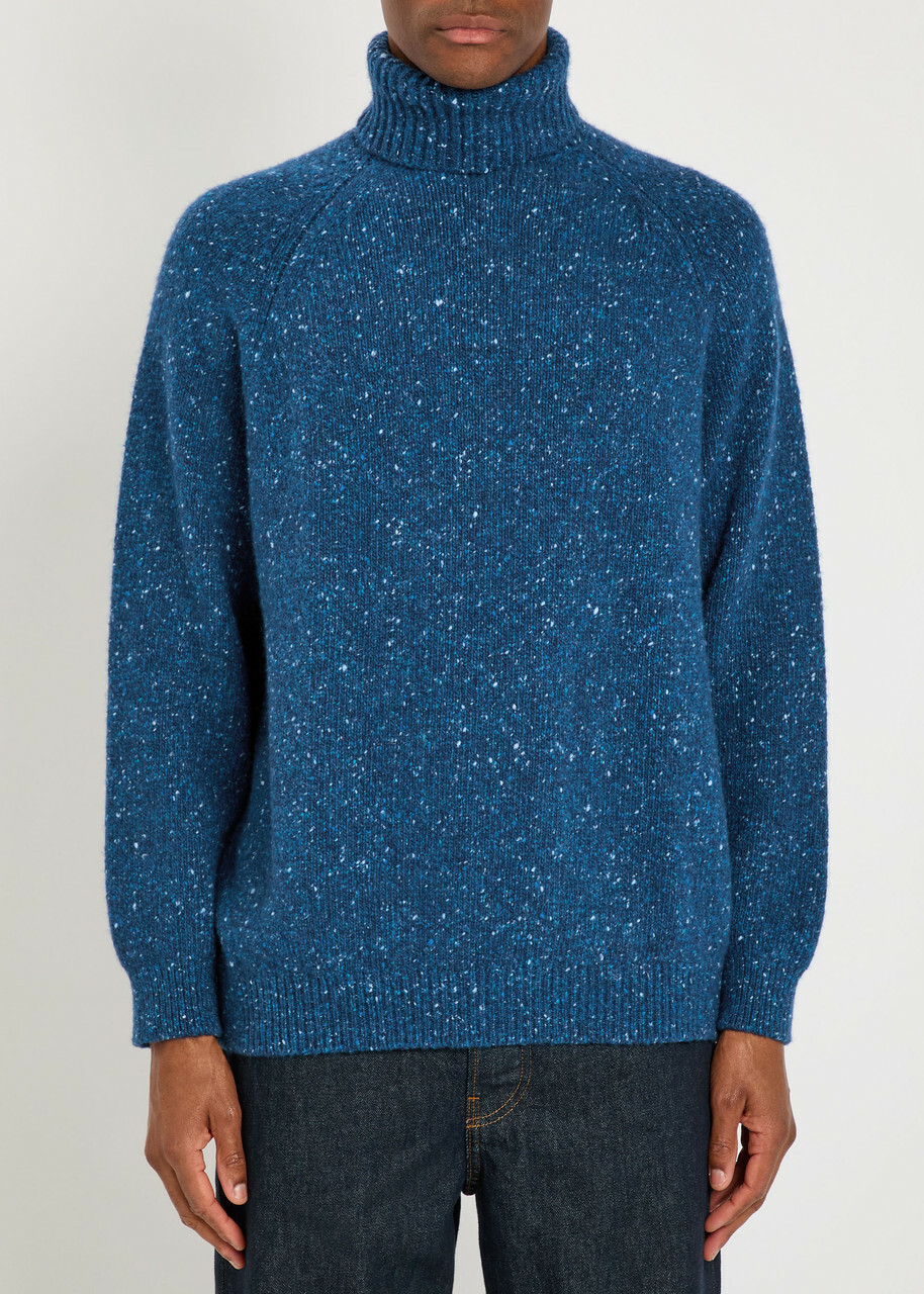 Begg & CO Barrow Roll-neck Cashmere Jumper Blue