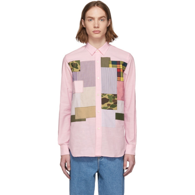 Photo: Junya Watanabe Pink Multi Fabric Mix Shirt