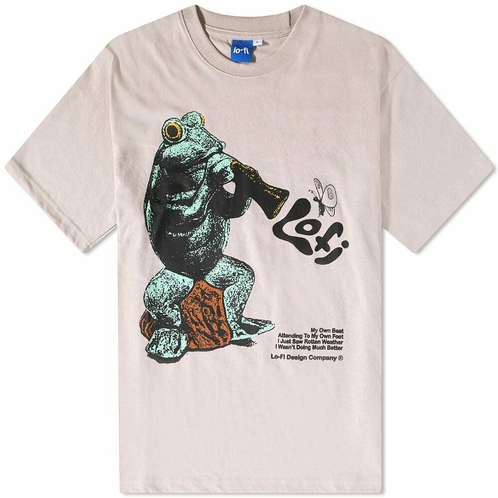 Photo: Lo-Fi Men's Frog T-Shirt in Sand