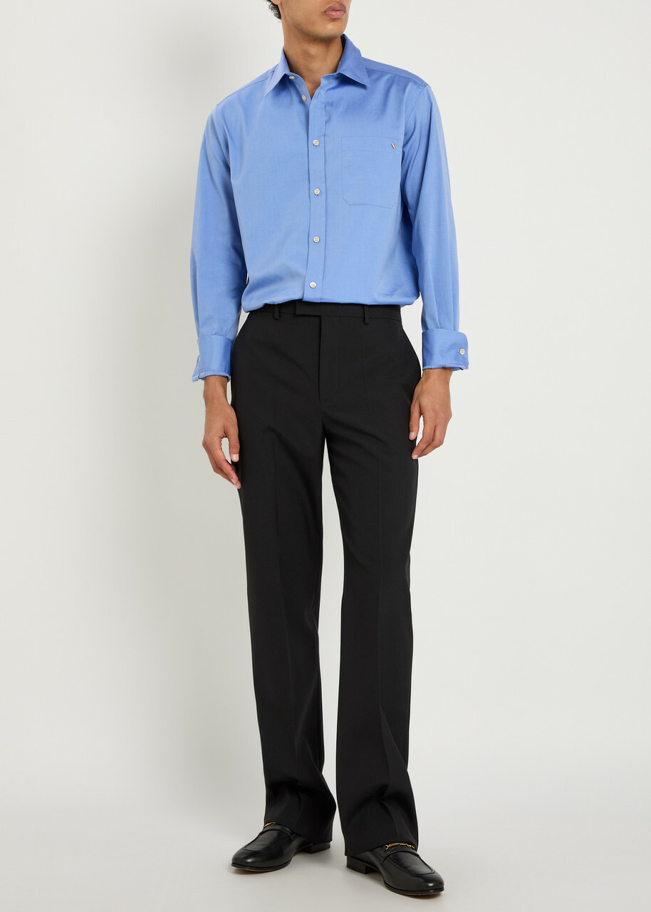 Valentino Garavani Straight-leg Wool Trousers Black