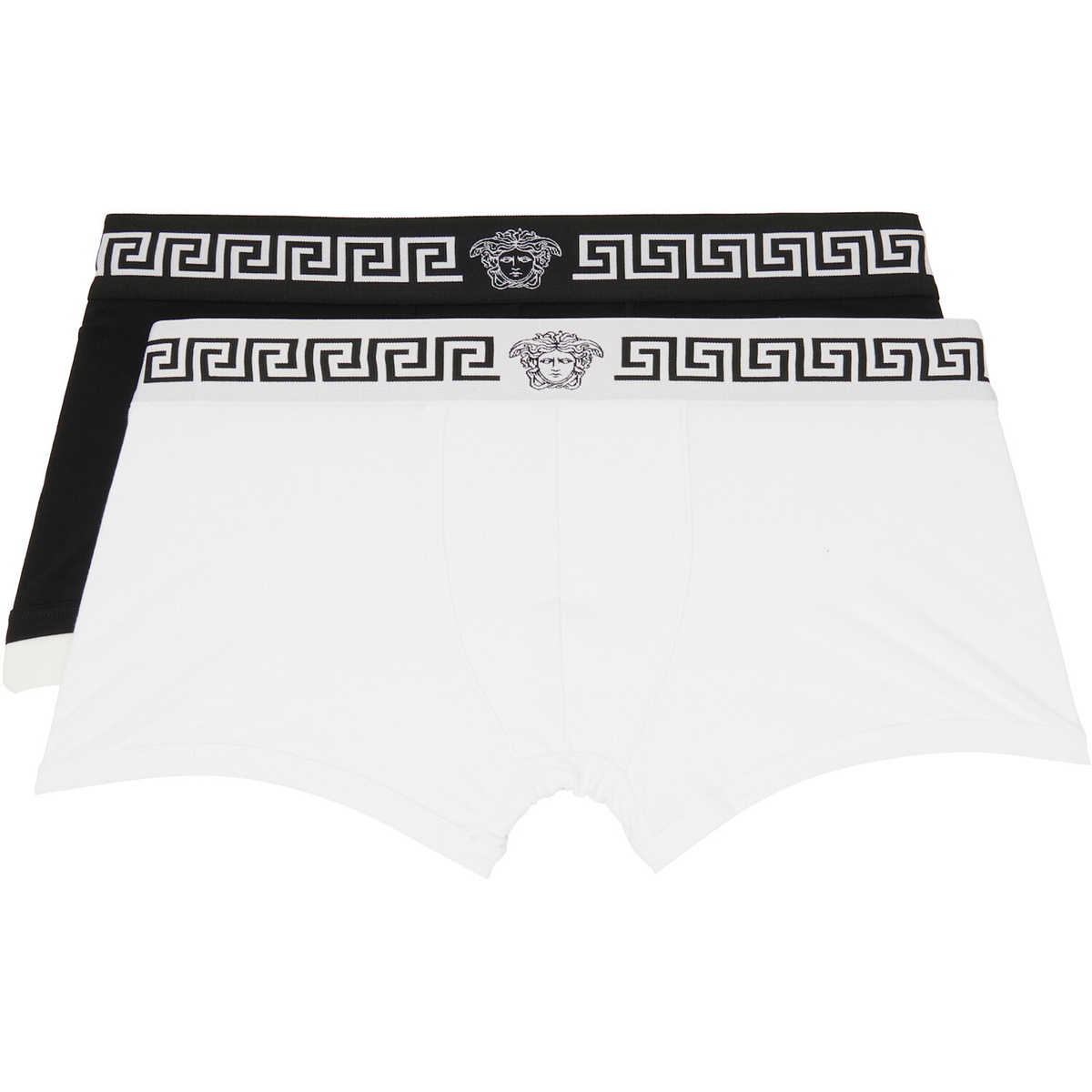 Versace Two-Pack White & Black Jersey Boxer Briefs