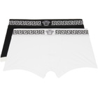 Versace Two-Pack White & Black Jersey Boxer Briefs