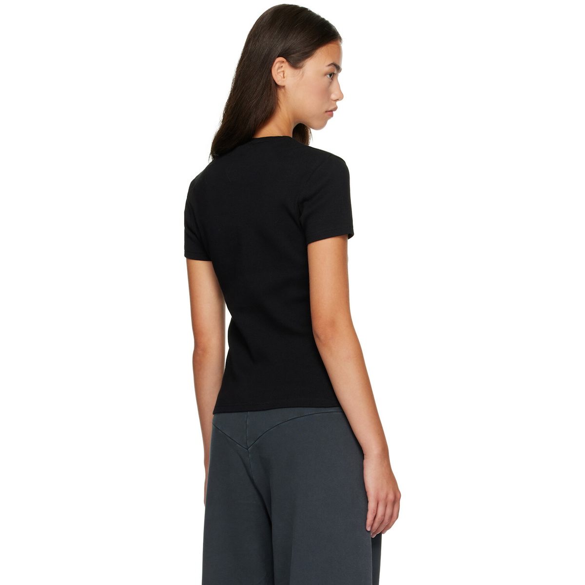 Off-White Black 'Off' Stamp Rib Fitted T-shirt
