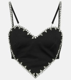 Area Heart crystal-embellished crop top
