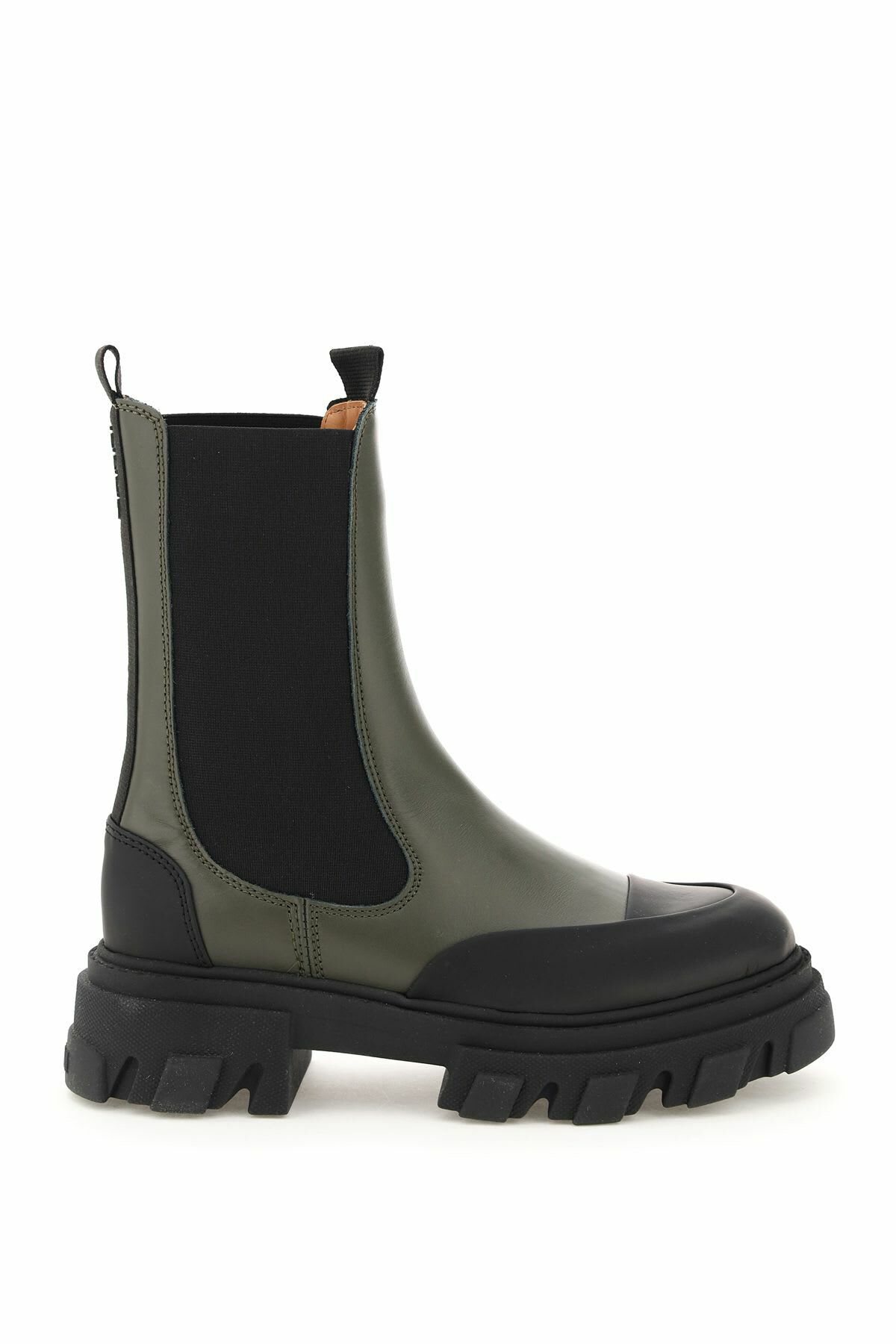 GANNI Black Stitch Cleated High Chelsea Boots GANNI