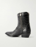 Enfants Riches Déprimés - Split Ends Embroidered Leather Ankle Boots - Black