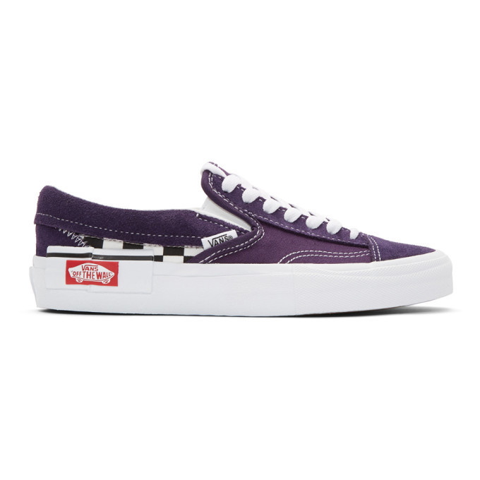 Photo: Vans Purple and White Checkerboard Cap Slip-On Sneakers
