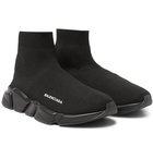 Balenciaga - Speed Sock Stretch-Knit Sneakers - Men - Black