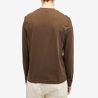 AMI Paris Men's Small A Heart Long Sleeve T-Shirt in Dark Coffee
