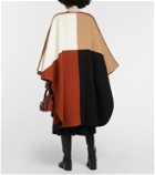 Chloé Colorblocked wool-blend cape