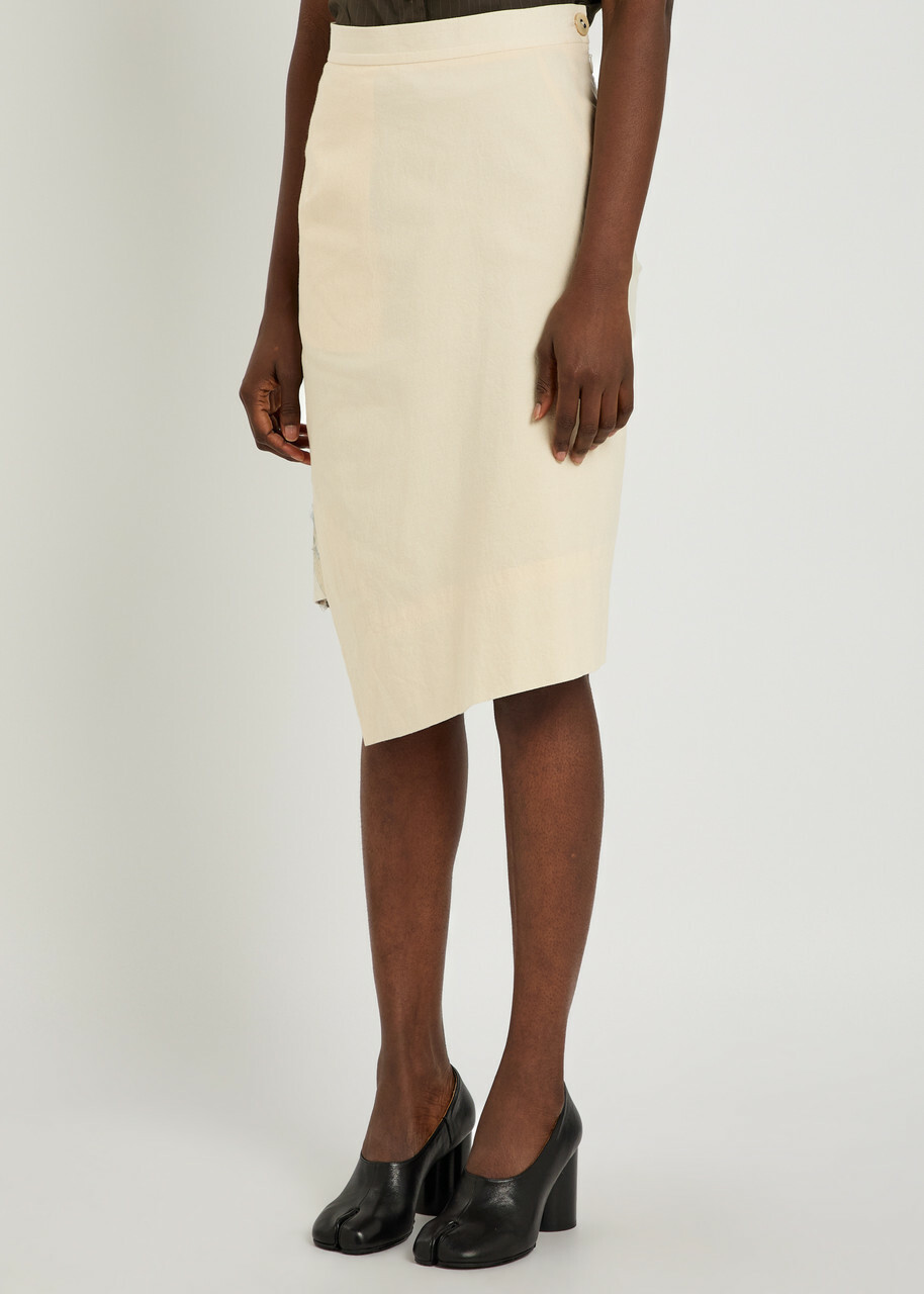 Vivienne Westwood Infinity Checked Cotton Midi Skirt Cream