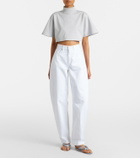 Alaïa Cropped cotton jersey T-shirt