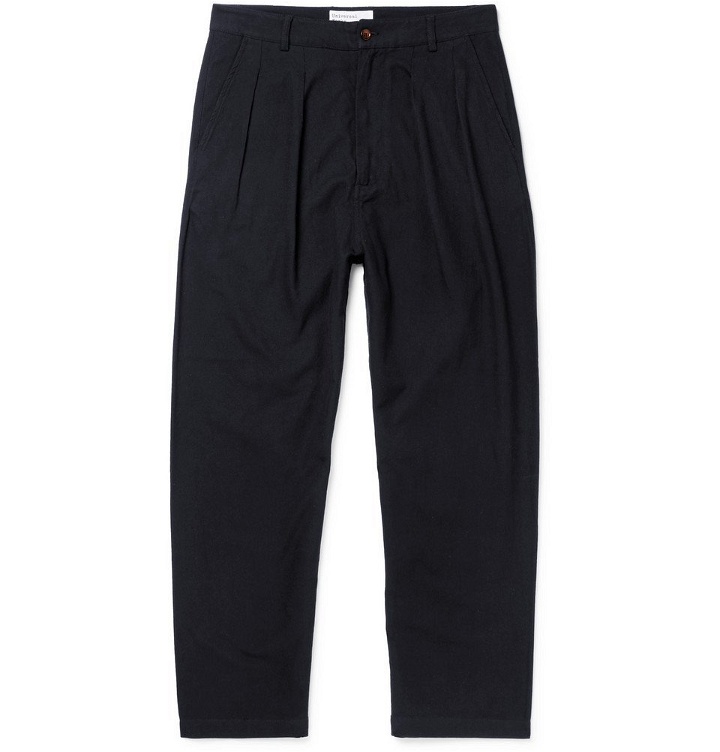 Photo: Universal Works - Tapered Pleated Cotton-Ripstop Trousers - Men - Navy