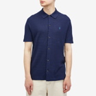 Polo Ralph Lauren Men's Button Through Knitted Polo Shirt in Bright Navy