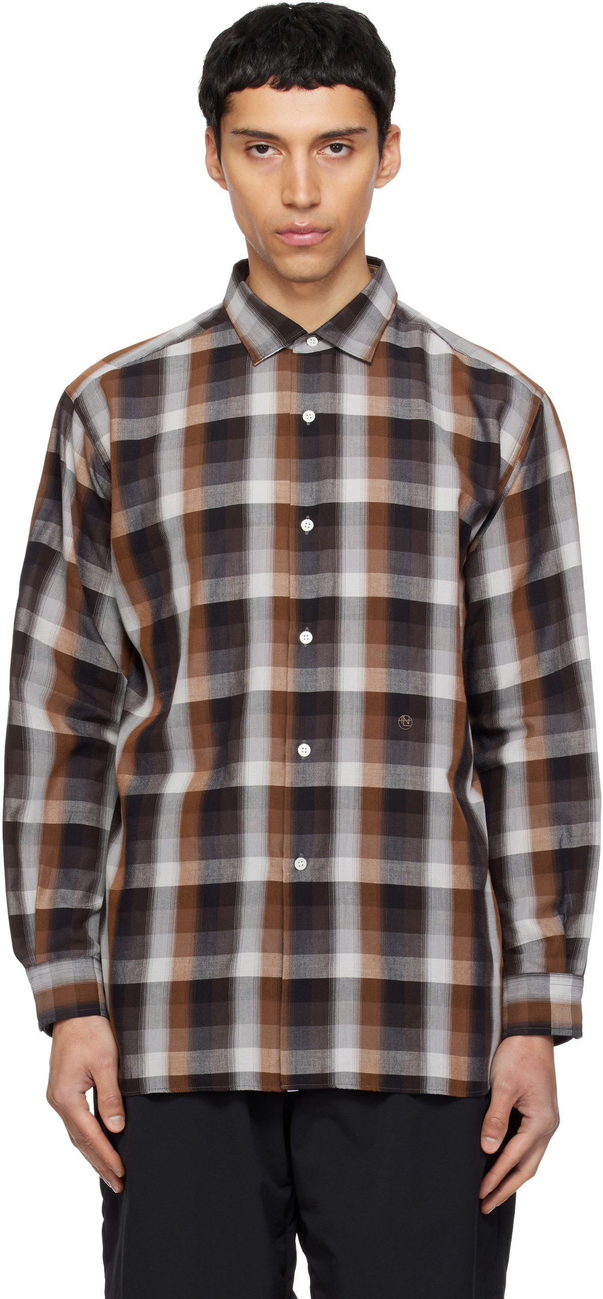 nanamica Brown Regular Collar Wind Shirt