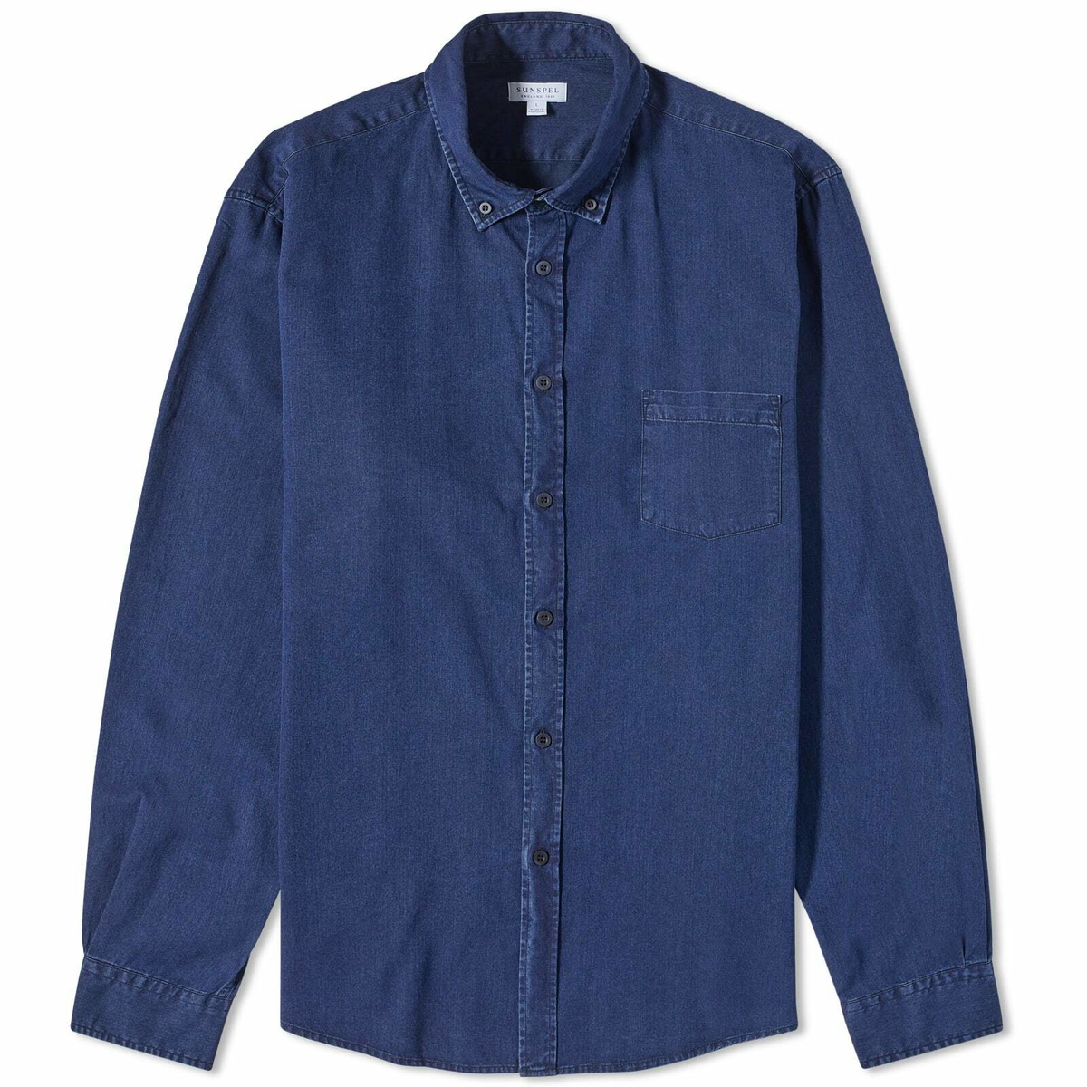 Sunspel Men's Twill Shirt in Indigo Sunspel