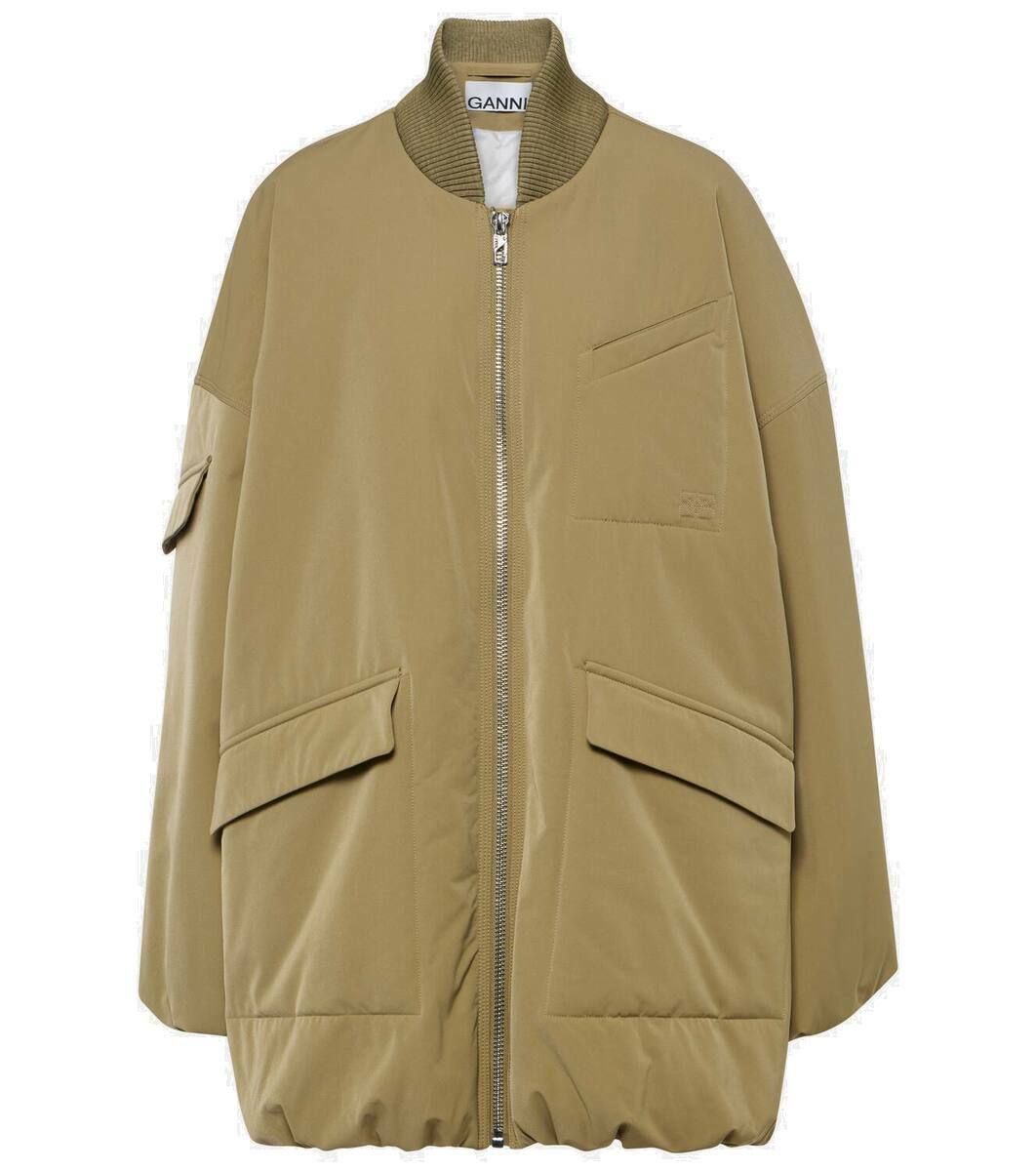 Ganni Oversized twill bomber jacket GANNI