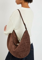 Jacquemus Le Sac Ovalo Crocodile-effect Suede Tote - Dark Brown - One Size