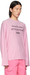 Acne Studios Pink Relaxed-Fit Long Sleeve T-Shirt