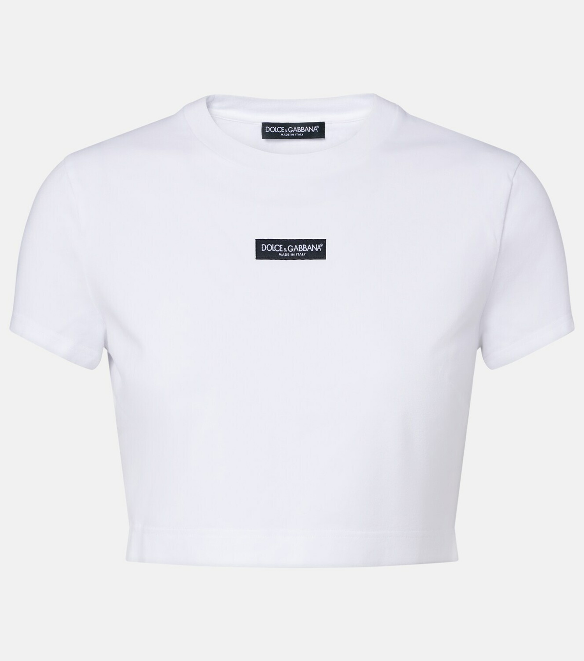 Dolce&Gabbana Logo cropped cotton-blend jersey T-shirt