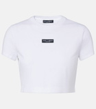 Dolce&Gabbana Logo cropped cotton-blend jersey T-shirt