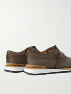 Berluti - Fast Track Perforated Nubuck Sneakers - Brown